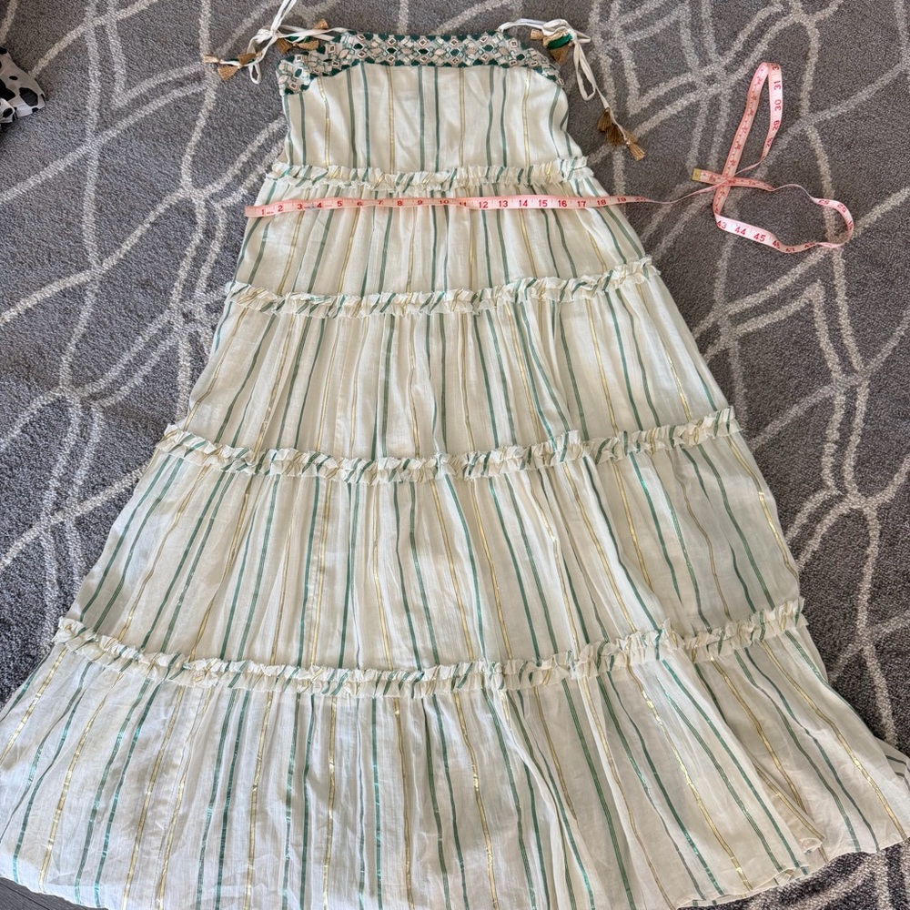 Ranna Gill Green and Gold Embellished Midi Dress
